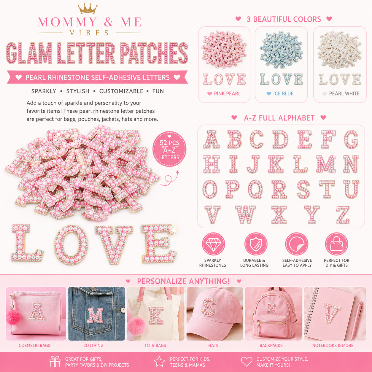 ✨ Glam Letter Patches