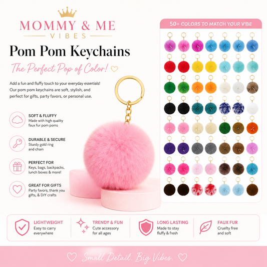 ✨ Pom Pom Keychains